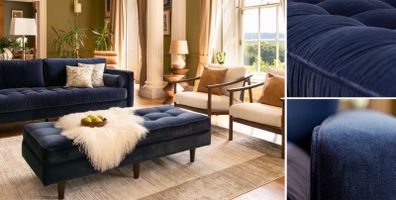 EZ Living Scott 3-Seater Sofa Navy