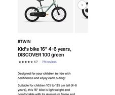 Kids bike 16'