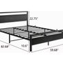 5ft King Bed Frame with Wooden Headboard,Heavy Duty Metal Platform Bed Frame King Bed Base No Box Spring Needed,Metal Slats Support Underbed Storage Space,Black,150x200cm Image 7