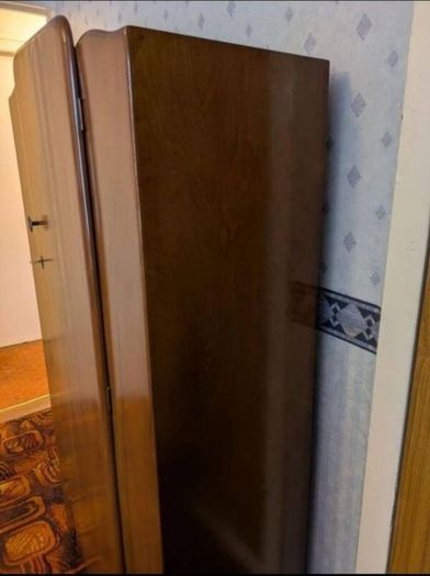 Vintage 1940s Art Deco Wooden Wardrobe Mid Century Gentlemans Compactum