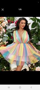 womens multi colour puffer dress
