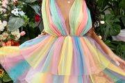 womens multi colour puffer dress