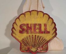 Vintage Alloy Shell sign