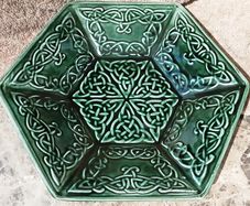 nice green hexagonal arklow pottery,