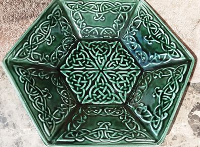 nice green hexagonal arklow pottery,