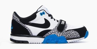 Nike Air Trainer 1 Low ST UK10/US11 Black White Blue Elephant Print DEADSTOCK