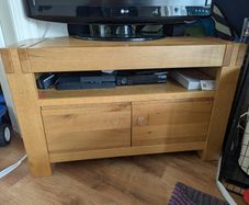 Oak TV Corner Unit