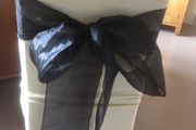 10 black organza chair sashes