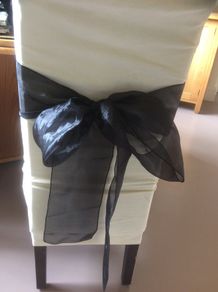 10 black organza chair sashes