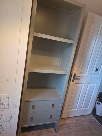 Solid wood bookcase with  2 drawers