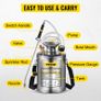 BRAND NEW 12L Hand Powered Sprayer Stainless Steel Watering Spraying Sprinkling Atomizer Pump Home Ground Garden Cleaning Sprayer Image 8