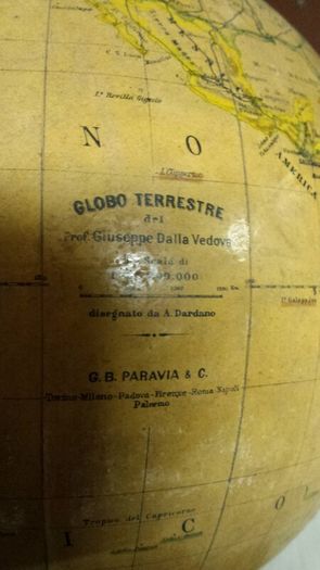 Rare, Large Vintage Globe Italian Paravia