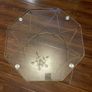 Table Set with glass top with gold design coffee and side table Image 8