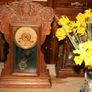 Antique Mantel Clock made by Waterbury AMERICAN GINGERBREAD CLOCK Carved Oak Case 59 x 35cm works well Image 3
