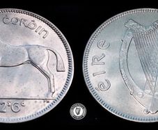 [#2339] - Ireland 1955 | Irish 2s6d | Irish Half Crown | Horse | KM.16a | Mint State MS