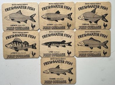 John Courage 1970s Beer Mats COASTERS British Heritage Series II Local Fish