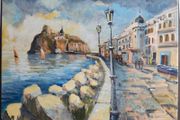 Oil painting Ischia Castello Aragonese