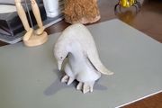 Penguin carved stone
