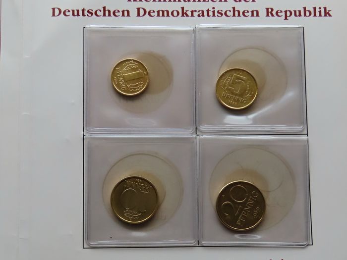 Gold plated East German coins DDR original vintage set