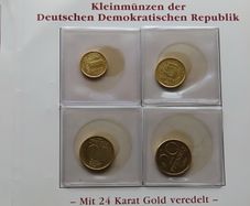 Gold plated East German coins DDR original vintage set
