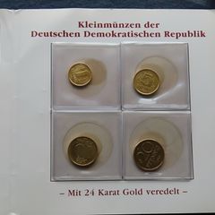 Gold plated East German coins DDR original vintage set
