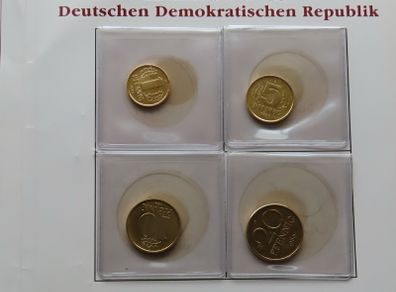 Gold plated East German coins DDR original vintage set