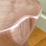 Solid Suar Wood Boho Hourglass Side Table / Stool Image 6