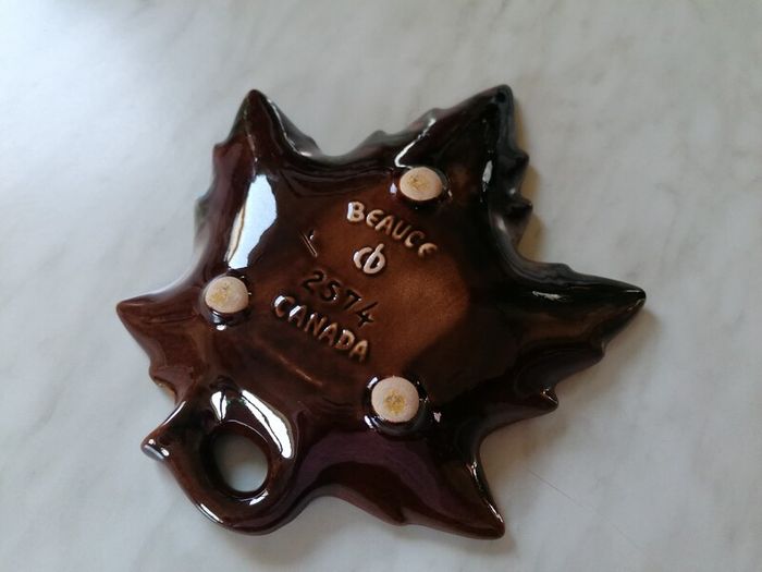 Beauceware Pottery Mapple Leaf Ceramic Dish