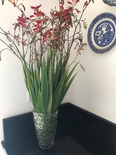 Vintage Heavy Tall Glass Vase