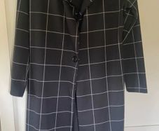 Boohoo Black and White Check Light Trench Coat  Size UK 10