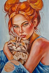 "Happy Together"striking oil painting on canvas