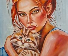 "Happy Together"striking oil painting on canvas