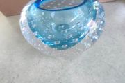 Evolution by WATERFORD ENGRAVED Blue Mist Controlled Bubble Votive Glass Vase
