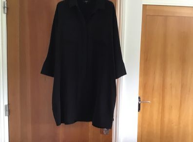 Next Loose Fitting Black Midi Dress Size 12 Petite