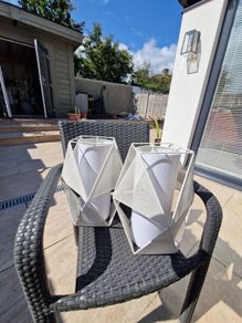 Modern white geometric lampshades (2)