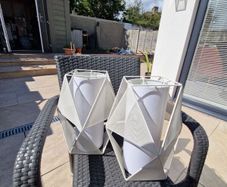 Modern white geometric lampshades (2)