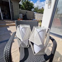 Modern white geometric lampshades (2)