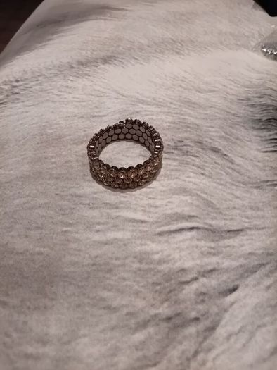 Clear stones and metal wrap bracelet