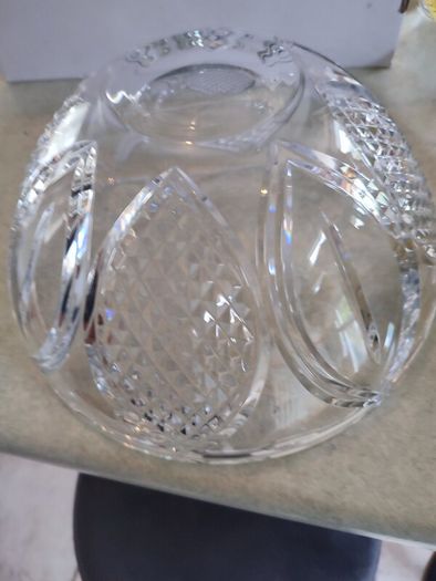 Vintage Large Galway Crystal Bowl 11 X 5.3 Inches In Original Box