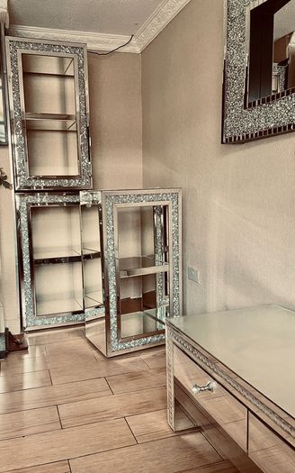 Crushed diamond mirror furniture