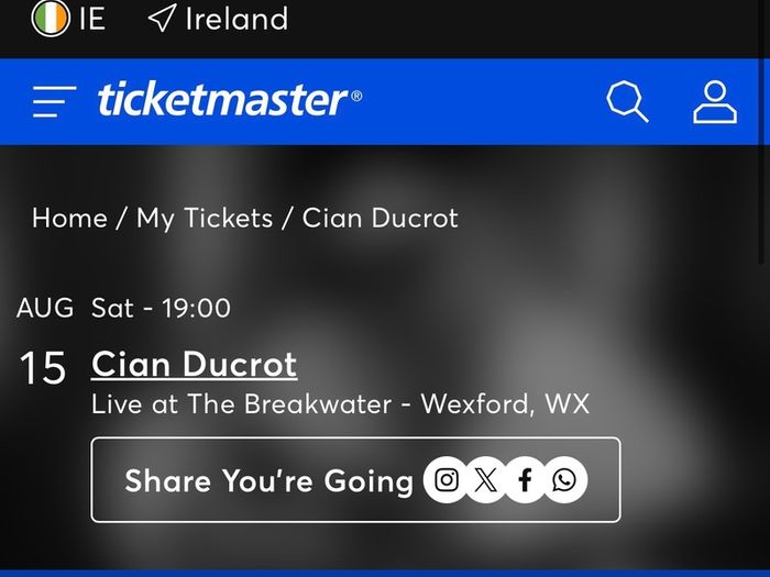 Cian Ducrot tickets