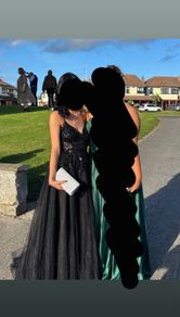 Black Sparkle Corset Back Ball Gown Debs Dress