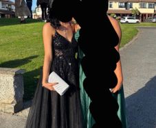 Black Sparkle Corset Back Ball Gown Debs Dress