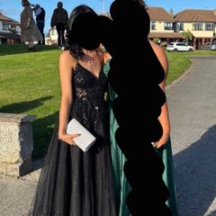 Black Sparkle Corset Back Ball Gown Debs Dress