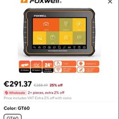 FOXWELL BLUETOOTH GT60 OBD2 Diagnostic Tool Full System Active Test Car Code Reader 24 Reset Service Professional OBD 2 Automotive Scanner