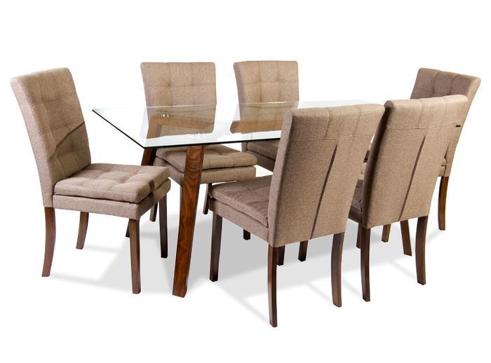 Meadows and Byrne Glass Dining Table and Chairs (x6)