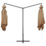 Double Parasol with Steel Pole 250x250 cm Taupe Image 4