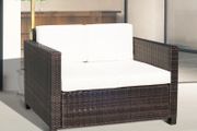 (FREE SHIPPING) Wicker 2 Seater Rattan Sofa Outdoor Garden Wicker Weave Furniture Patio 2-Seater Double Couch Loveseat Brown