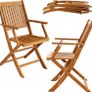Set of 2 Garden Chairs  FSC Certified Acacia Wood Foldable Folding Chair High Back Garden Folding Chair Image 7