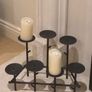 Wrought iron Metal Pillar Candle Holder and Wine Rack Image 2